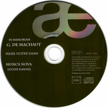 CD Ensemble Musica Nova: In Memorium Guillaume de Machaut Messe Notre Dame