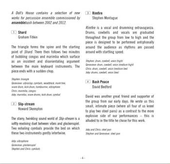 CD Ensemble Bash: A Doll's House (New Works For Percussion Ensemble)