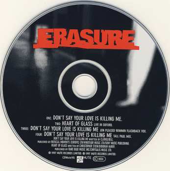 CD Erasure: Don't Say Your Love Is Killing Me