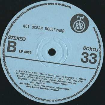 LP Eric Clapton: 461 Ocean Boulevard