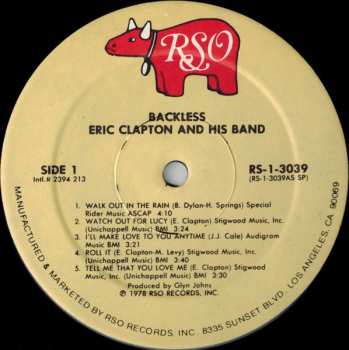 LP Eric Clapton: Backless