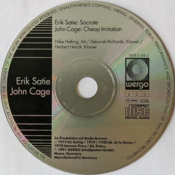 CD Erik Satie: Socrate / Cheap Imitation