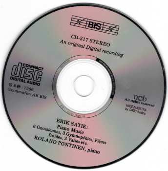 CD Erik Satie: Roland Pöntinen Plays Piano Music By Erik Satie