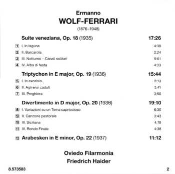 CD Friedrich Haider: Suite Veneziana • Triptychon • Divertimento