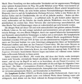 CD Ernest Bloch: Trois Poèmes Juifs / Symphony In E Flat Major / Evocations