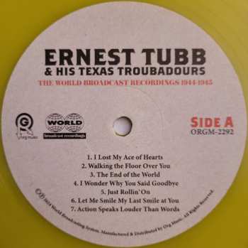 LP Ernest Tubb And His Texas Troubadours: The World Broadcast Recordings 1944-1945 CLR