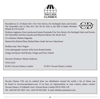 CD Ernst Krenek: Music For Chamber Orchestra