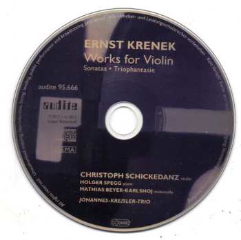 CD Ernst Krenek: Works For Violin: Sonatas ∙ Triophantasie