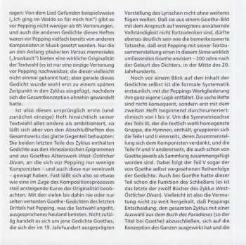 CD Ernst Pepping: Heut Und Ewig - Liederkreis Für Chor Nach Gedichten Von Goethe