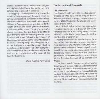 CD Ernst Pepping: Heut Und Ewig - Liederkreis Für Chor Nach Gedichten Von Goethe