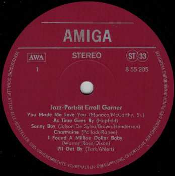 LP Erroll Garner: Jazz Portrait Erroll Garner