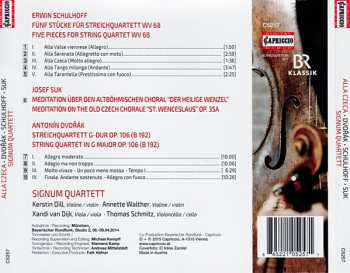 CD Antonín Dvořák: alla czeca - Signum Quartett - Dvořák * Schulhoff * Suk