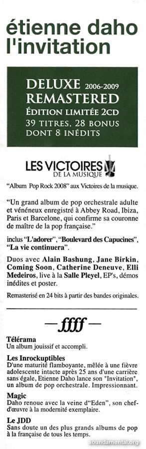 2CD Etienne Daho: L'invitation  DLX