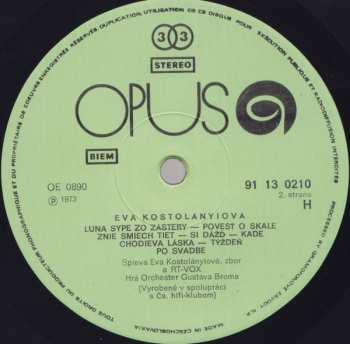 LP Eva Kostolányiová: Eva Kostolányiová