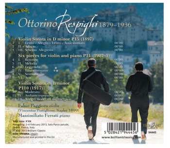 CD Massimiliano Ferrati: Respighi Violin Sonatas