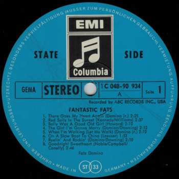 LP Fats Domino: Fantastic Fats (Sixteen Of The Greatest Tracks By Fats Domino)