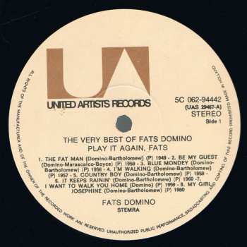LP Fats Domino: The Very Best Of Fats Domino - Play It Again, Fats CLR