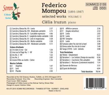 CD Frederic Mompou: Selected Works Volume II