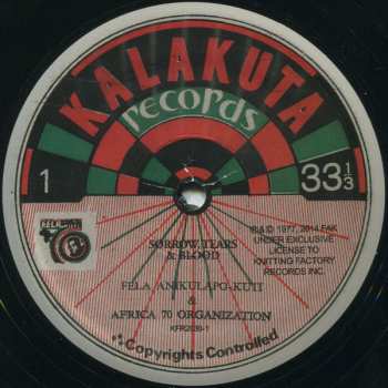 LP Fela Kuti: Sorrow, Tears & Blood