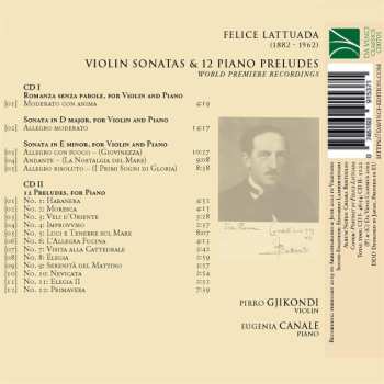 2CD Felice Lattuada: Violin Sonatas, 12 Piano Preludes