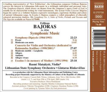 CD Feliksas Bajoras: Symphony-Diptych / Violin Concerto / Exodus I