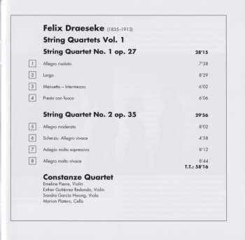 CD Felix Draeseke: String Quartets Vol. 1 (Quartets Op. 27 & Op. 35)