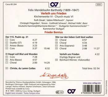 CD Deutsche Kammerphilharmonie Bremen: Verleih Uns Frieden (Kirchenwerke VI = Church Music = Œuvres Sacrées)