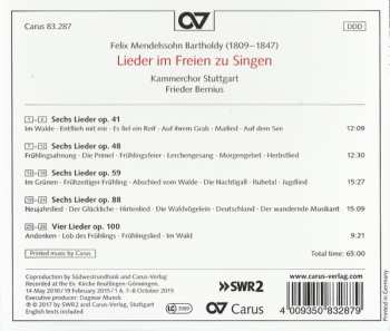 CD Felix Mendelssohn-Bartholdy: Lieder Im Freien Zu Singen