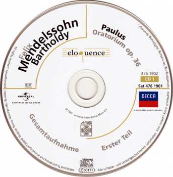2CD Felix Mendelssohn-Bartholdy: Paulus - Oratorium Op. 36