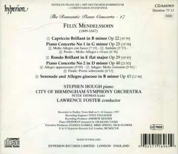 CD Felix Mendelssohn-Bartholdy: Piano Concerto No 1 In G Minor / Piano Concerto No 2 In D Minor / Capriccio Brillant, Op 22 / Rondo Brillant, Op 29 / Serenade And Allegro Giocoso, Op 43