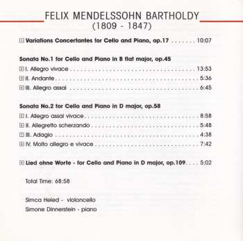 CD Felix Mendelssohn-Bartholdy: Works for Cello & Piano