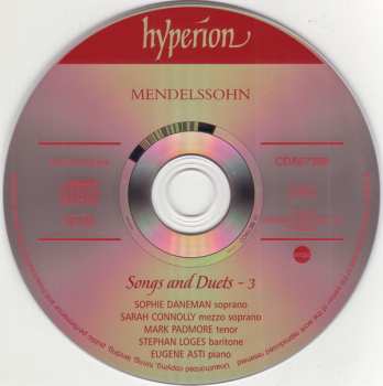 CD Felix Mendelssohn-Bartholdy: Songs And Duets ~ 3
