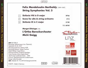 CD Felix Mendelssohn-Bartholdy: String Symphonies Vol. 3