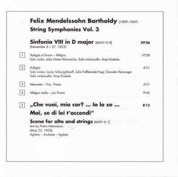 CD Felix Mendelssohn-Bartholdy: String Symphonies Vol. 3