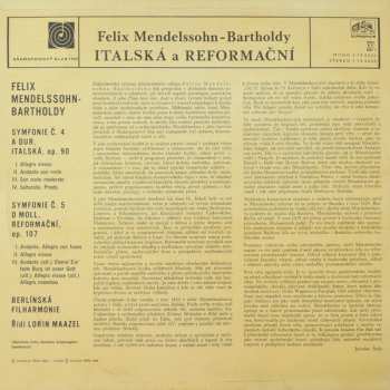LP Berliner Philharmoniker: Symfonie Č. 4 A Dur „Italská” A Č. 5 D Moll „Reformační”