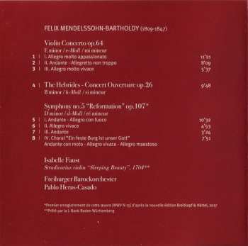 CD Felix Mendelssohn-Bartholdy: Violin Concerto, Symphony No. 5 'Reformation', The Hebrides