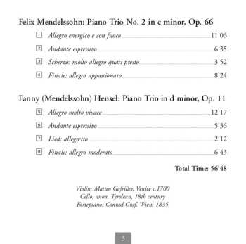 2CD Felix Mendelssohn-Bartholdy: Piano Trios