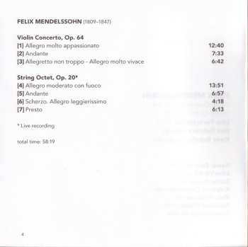 SACD Felix Mendelssohn-Bartholdy: Violin Concerto, Op. 64 | String Octet, Op. 20