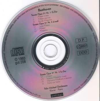 CD Ludwig van Beethoven: Klaviersonaten Opus 31