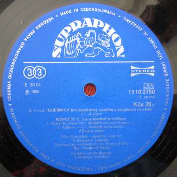 LP The Prague Symphony Orchestra: Koncert Pro Saxofon / Koncert Č•2 Pro Klarinet / Guernica