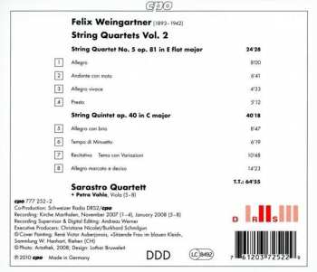 CD Felix Weingartner: String Quartets Vol. 2