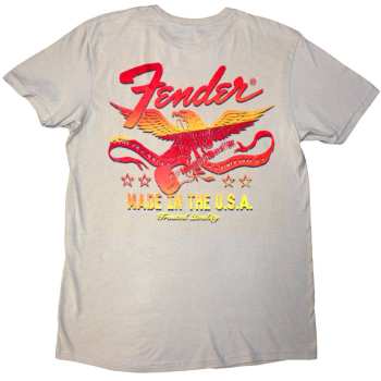 Merch Fender: Fender Unisex T-shirt: Made In The Usa (natural) (back Print) (small) S
