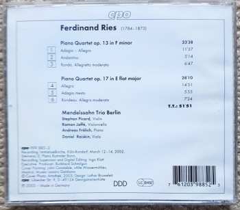 CD Ferdinand Ries: Piano Quartets Opp.13 & 17