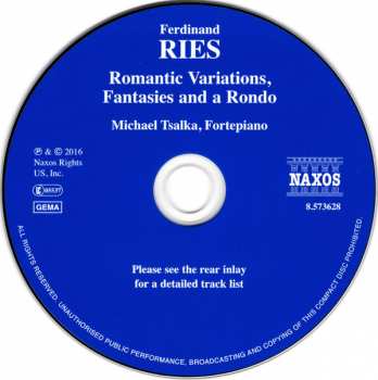CD Ferdinand Ries: Romantic Variations, Fantasies And A Rondo