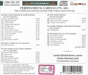 CD Ferdinando Carulli: The Complete Edited Songs For Voice And Guitar