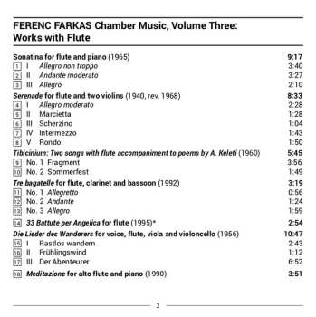 CD Miklós Perényi: Chamber Music, Volume Three: Works With Flute