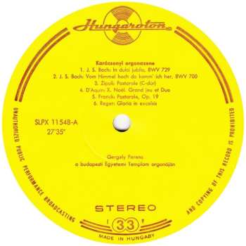 LP Ferenc Gergely: Organ Music For Christmas Time