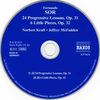 CD Norbert Kraft: Fernando Sor: 24 Progressive Lessons, Op. 31; 6 Little Pieces, Op. 32