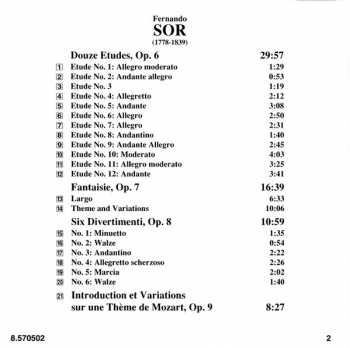 CD Fernando Sor: Twelve Studies, Op.6 • Fantasie Op. 7 • Six Divertimenti Op.8