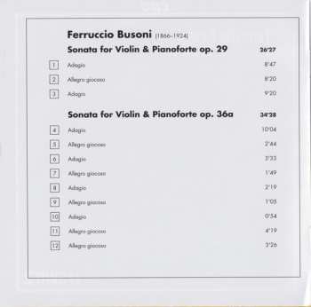 CD Ferruccio Busoni: Violin Sonatas Op. 29 & Op. 36a